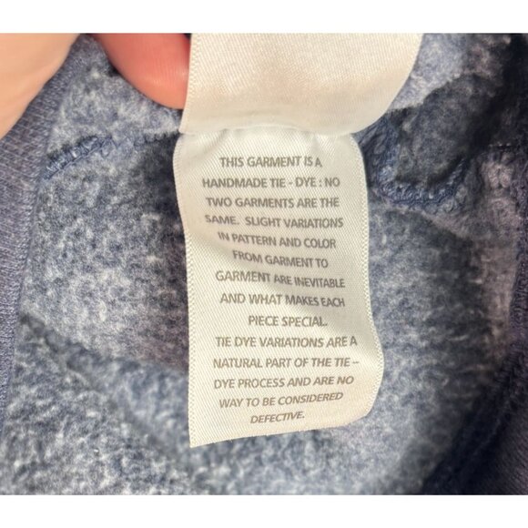 Calvin Klein Jeans Cropped Hooded Sweatshirt Drawstring Size Medium Blue and whi - Picture 11 of 11